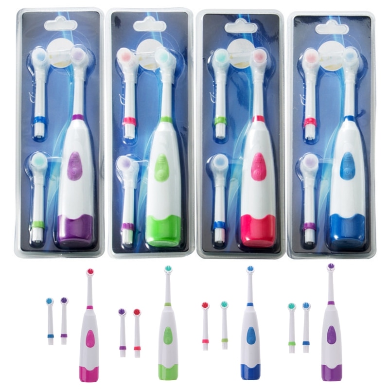 Vandtæt roterende elektrisk tandbørste med 3 børstehoved
