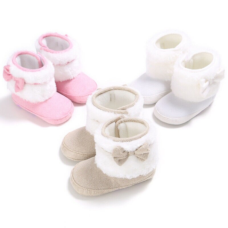 Pudcoco botas de nieve abrigadas para niños nuevos niños pequeños de invierno zapatos de princesa para niños antideslizantes planas botas encantadoras para bebés