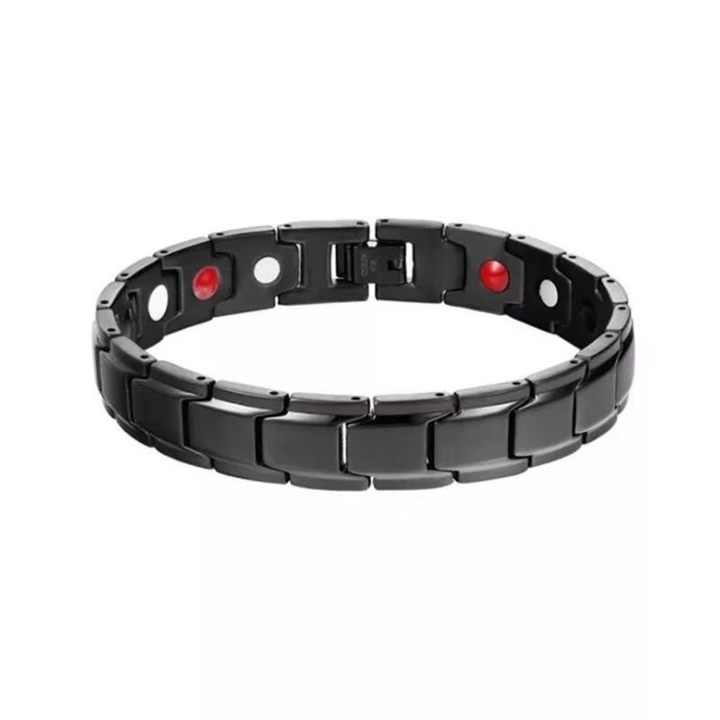 Pulsera de terapia de fuerza para hombre, y moderna, ajustable, salud, sueño, mejor energía, pulseras biomagnéticas, brazaletes para masculino: Marrón rojizo