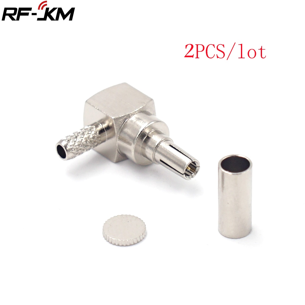 2PCS CRC9 Male Plug Connector Crimp RG174 RG316 LMR100 Cable RF Coaxial Gold plated Connectors