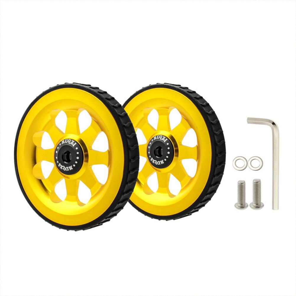 1 Pair Folding Fahrrad Easywheel Für Brompton Aluminium Legierung CNC Easywheel Ultraleicht Versiegelt Lager Push Räder Radfahren Teile: Gold