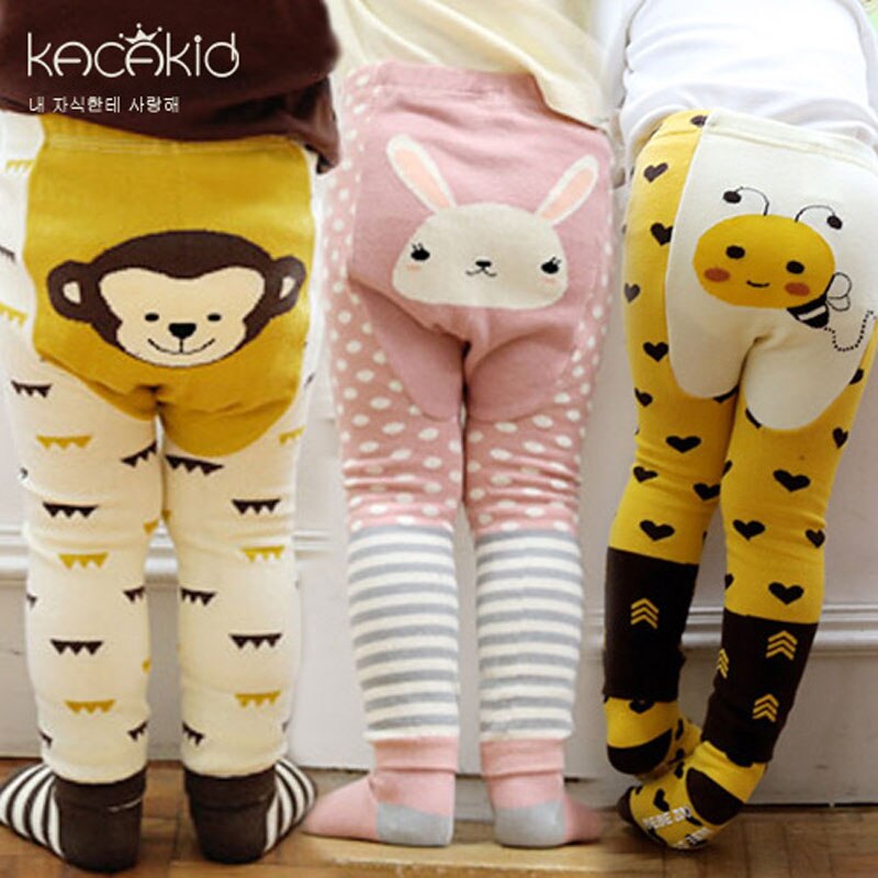 2Pcs/Set Boys Girl Harem Leggings Pants Sock Sets Cotton Cartoon Monkey Rabbit Ladybird Trousers Baby Pants Autumn Kids Clothing