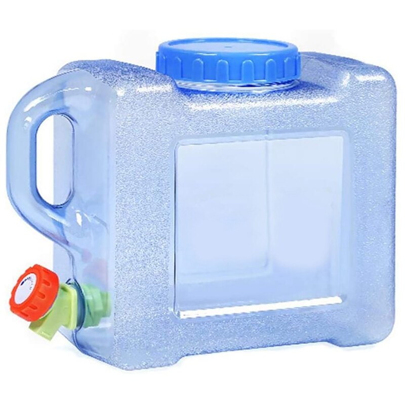 Water Canister with Tap,Camping Portable Bucket Car Water Container with Lid Water Tank Reservoir for Outdoor Travel: white