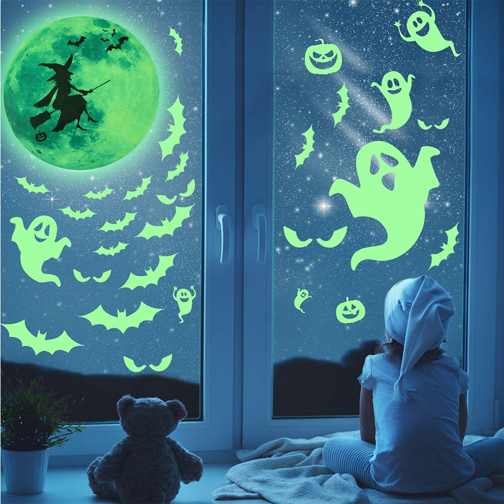 Halloween Glow in The Dark Venster Decals Lichtgevende Stickers voor Halloween Thema Party