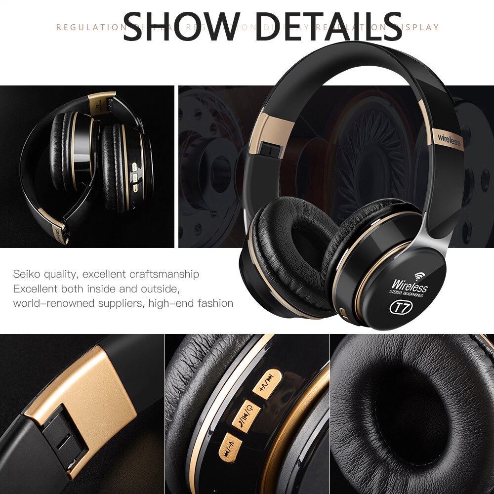 Bluetooth earphone headphone bass Value Support TF card sport headset best headphone wireless with mic