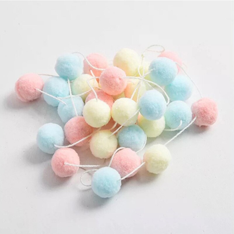 2.3M Babykamer Decoratie Macaron Gekleurde Haar Bal Kids Meisjes Decor Tent Beddengoed Bumpers Party Hanger Muur Opknoping Accessoire: Light Yellow Blue PK