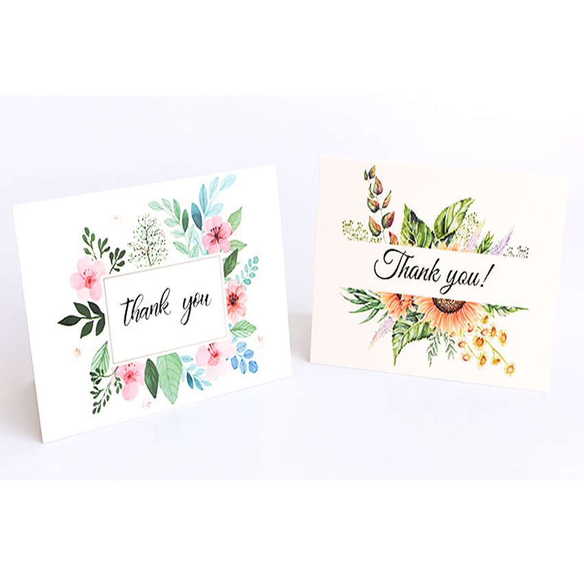 6 stk/sæt takkekort blomster små kort fest invitation lykønskningskort fødselsdag besked kort