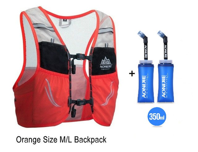 AONIJIE-Chaleco de hidratación ligero C932, bolsa para deportes al aire libre, senderismo, Maratón, 350ml: orangevest ML 2Flask