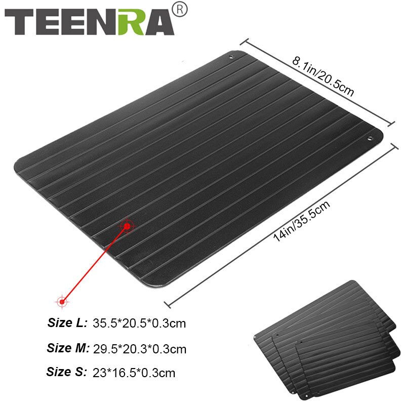 TEENRA 1Pcs Defrost Thaw Tray Food Meat Defrosting Tray In Minutes Quick Defrosting Tray No Electricity Chemicals Frozen Food