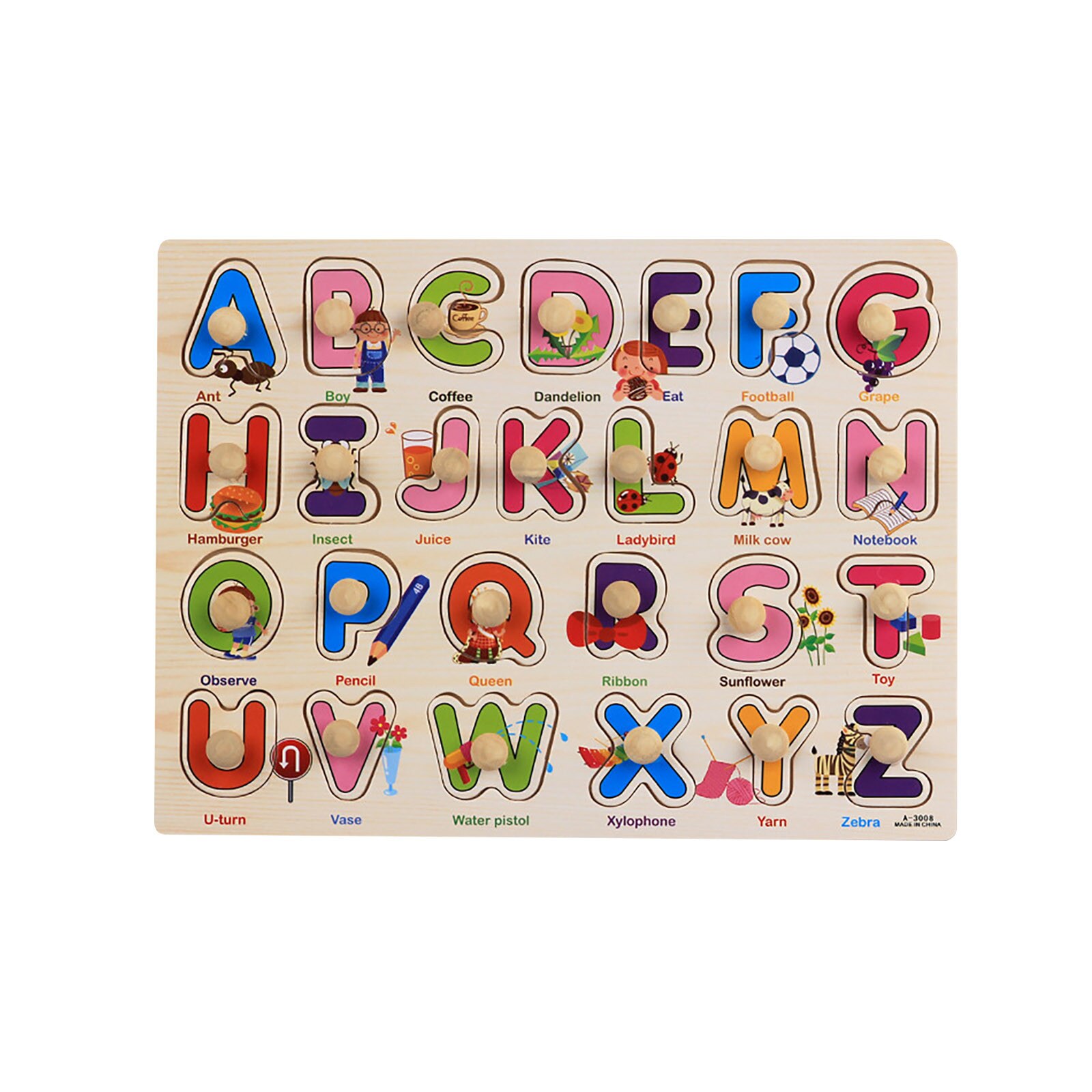 1Pc Jonge Kinderen Bouwsteen Puzzel Houten Houten Puzzel Intellectuele Speelgoed Brithday: C