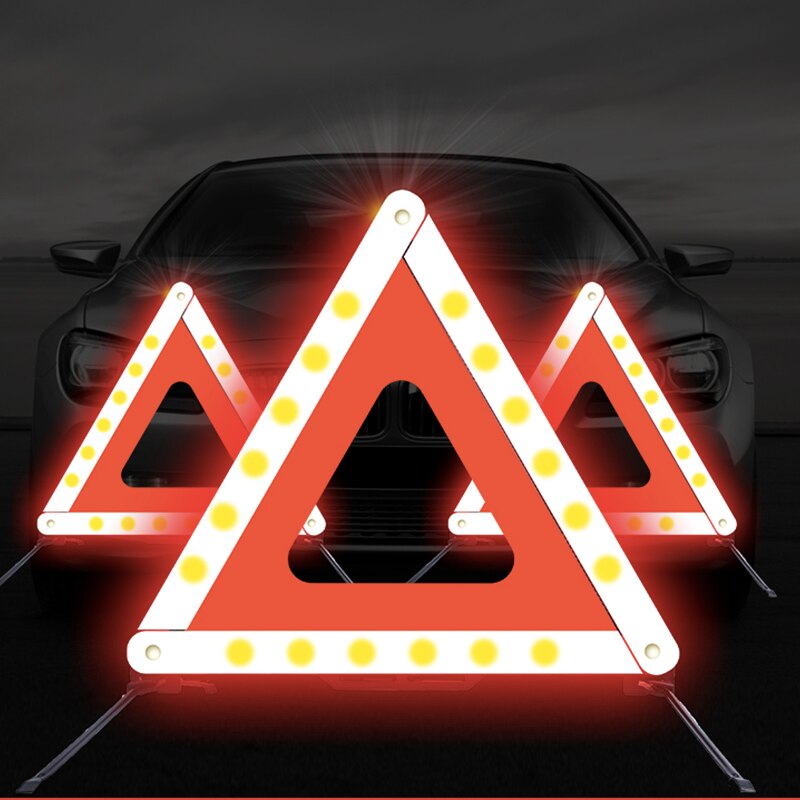 Emergency Warning Triangles, Roadside Safety Triangle, Foldable Warning Reflective Triangle with Case for Vehicles Breakdown