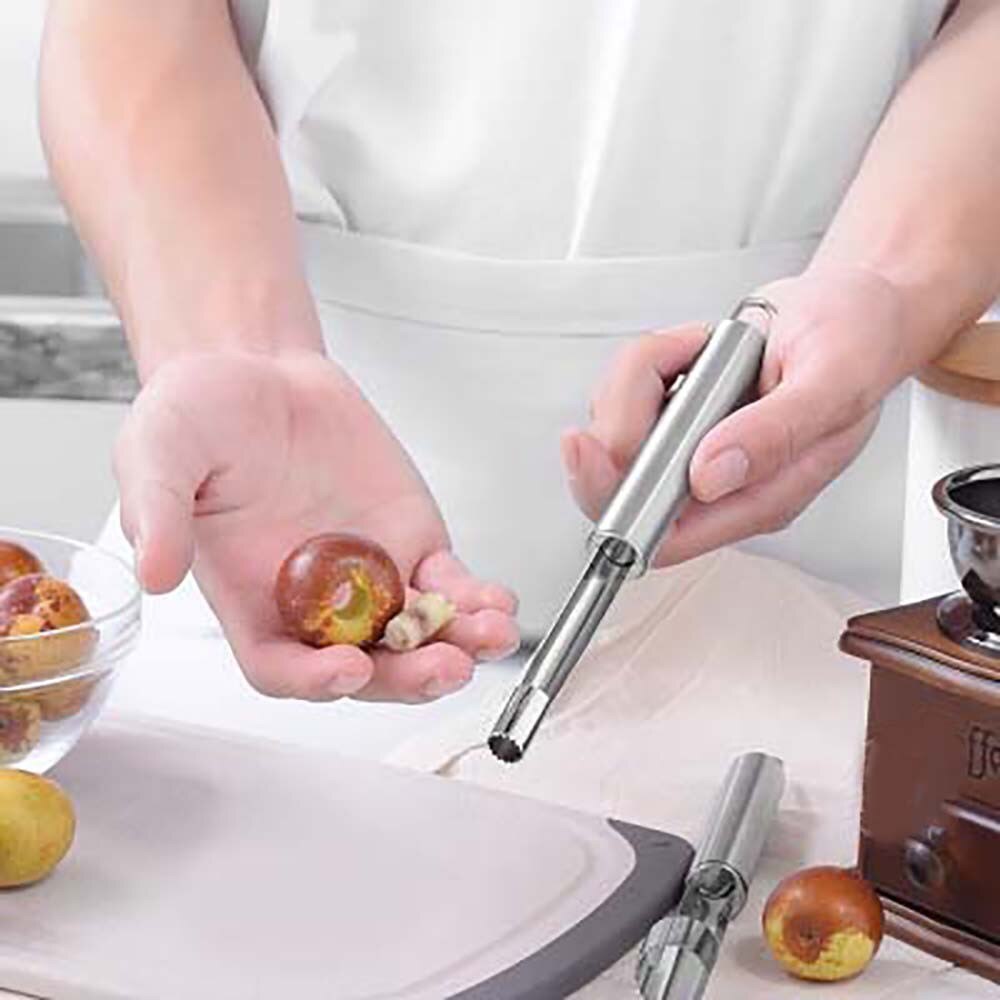 Rustfrit stål køkken frugt corer separator frugt apple pear fersken coring enhed grave værktøj frugt corer separator  k5