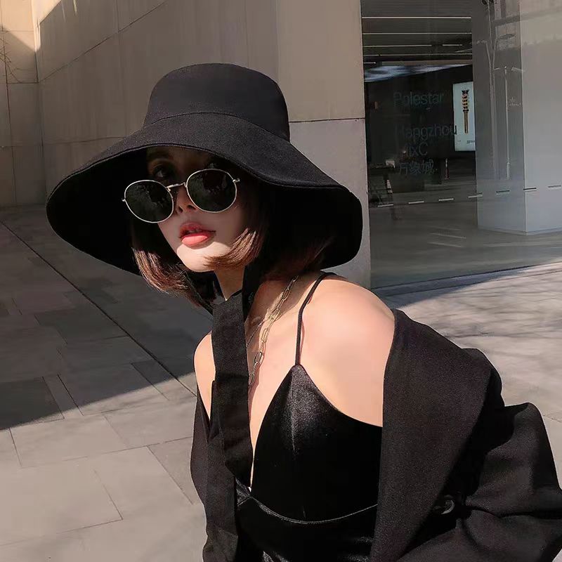 Sommer vår japan slips bøtte lue kvinner koreansk fiskerlue med stor brem sammenleggbar solkrem elegant bomullslin strandsolhatt