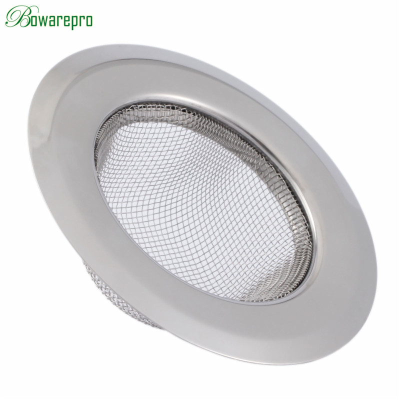 bowarepro Stainless Steel Bath Shower Drain Hole Filter Trap Metal Sink Strainer Shower Bathroom Plug Filter 9cm Kitchen Waste