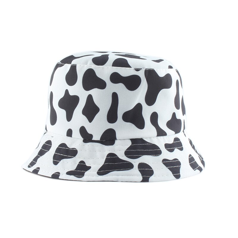 Cartoon Panda Funny Black White Bucket Hat For Men Women Panama Fisherman Caps Summer Cow Print Fishing Bucket Sun Hat