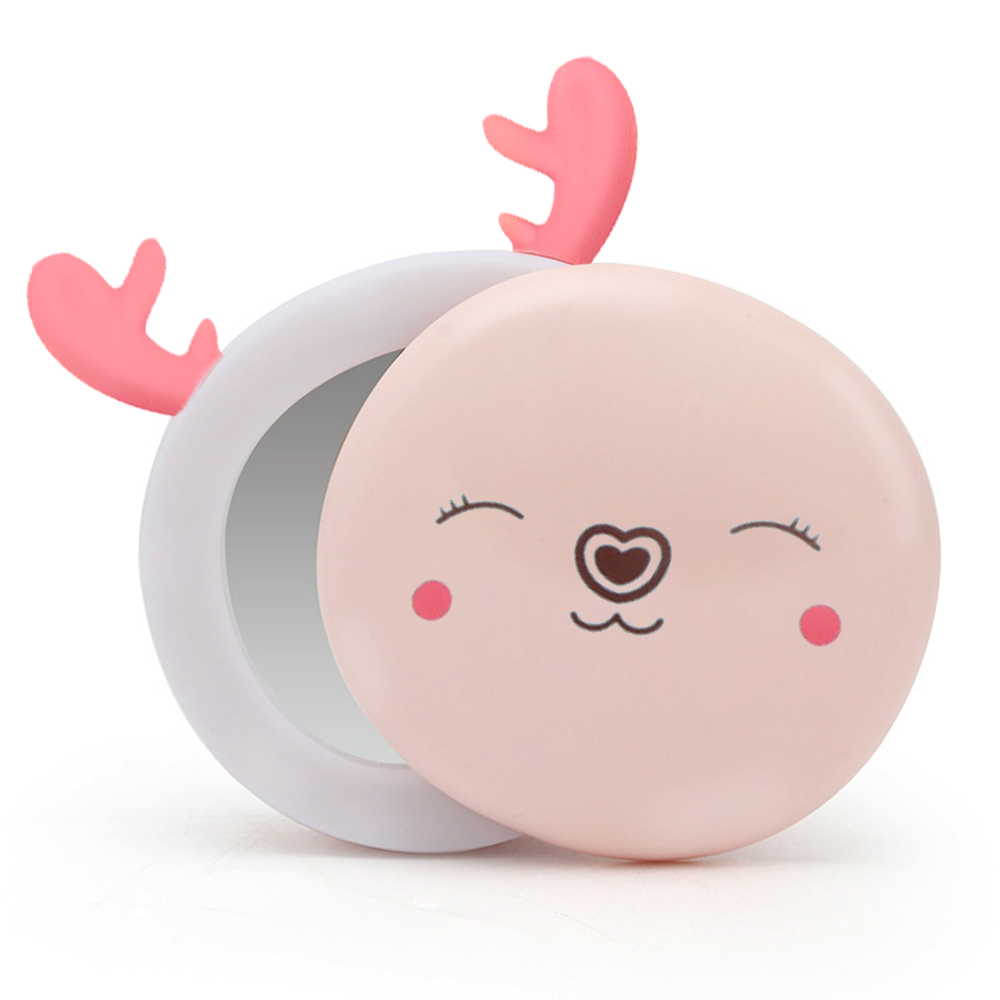 Calentador de manos eléctrico LED recargable por USB 3 en 1, práctico calentador de manos Mini, producto de calentamiento del hogar con espejo de maquillaje para niñas: Pink  Deer