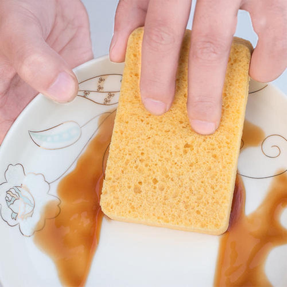 Dishwashing Sponges Multifunctional Kitchen Tool Compound Scouring Natural Wooden Multifunctional Pulp Cotton Sponge Dishwashing