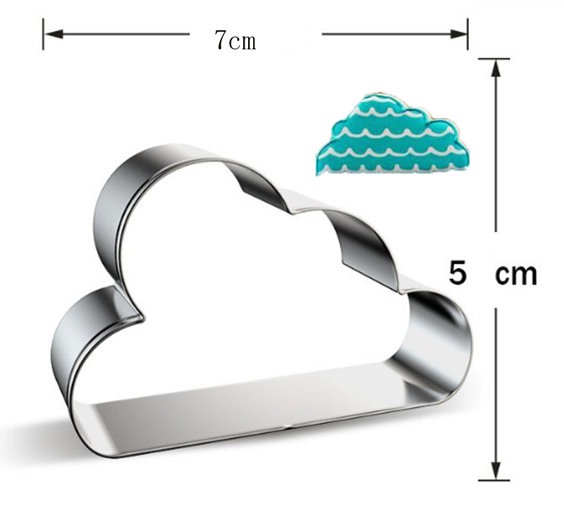 1 Pcs Patisserie Reposteria Cloud Rainbow Bakkerij Metalen Moldes Cookie Cutter Biscuit Mould Pastry Winkel Fondant Taart Decor Gereedschap: Cloud