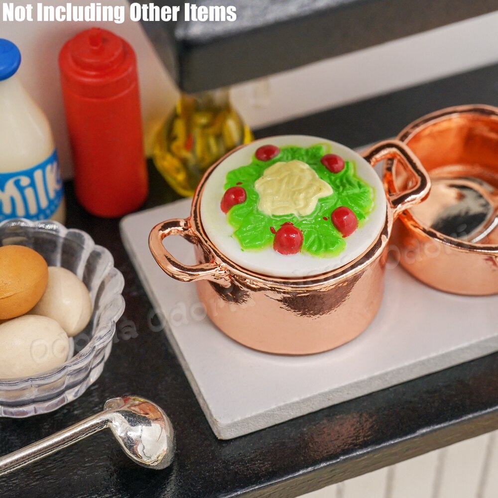 Odoria 1:12 Miniature Kitchenware Kit Frying Pan Boiler Set Dollhouse Kitchen Accessories