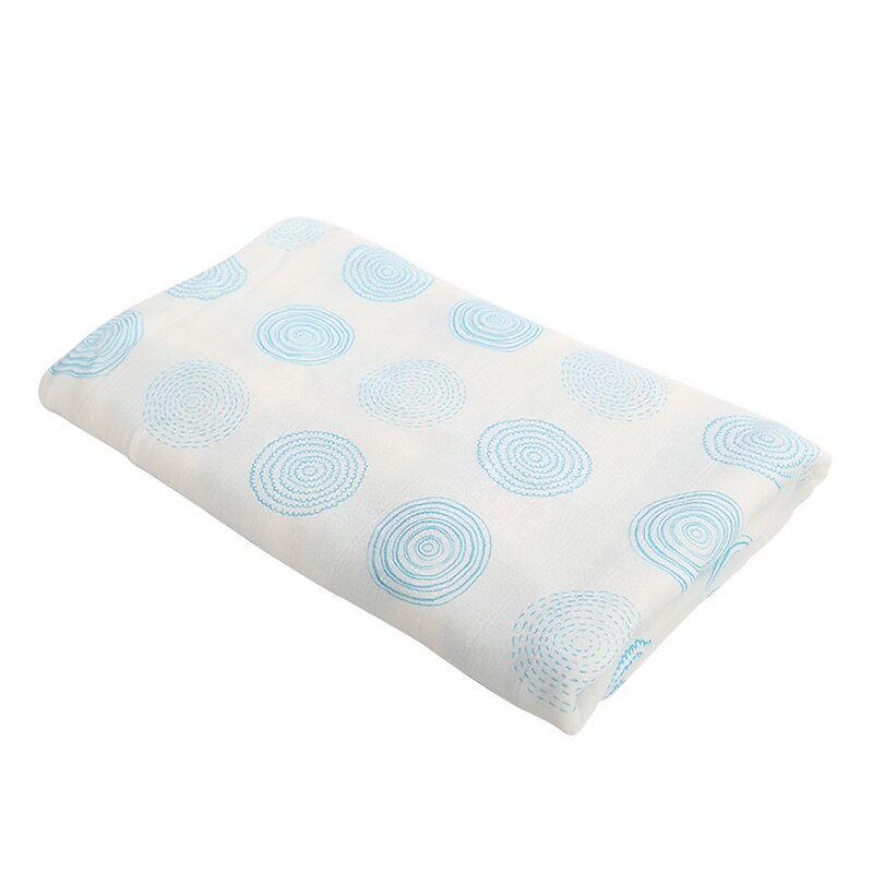 Andningsbara babyfiltar bambufibertyg muslingaze handduk supermjuka filtar för nyfödda sommarwrap 120*120cm: Blå