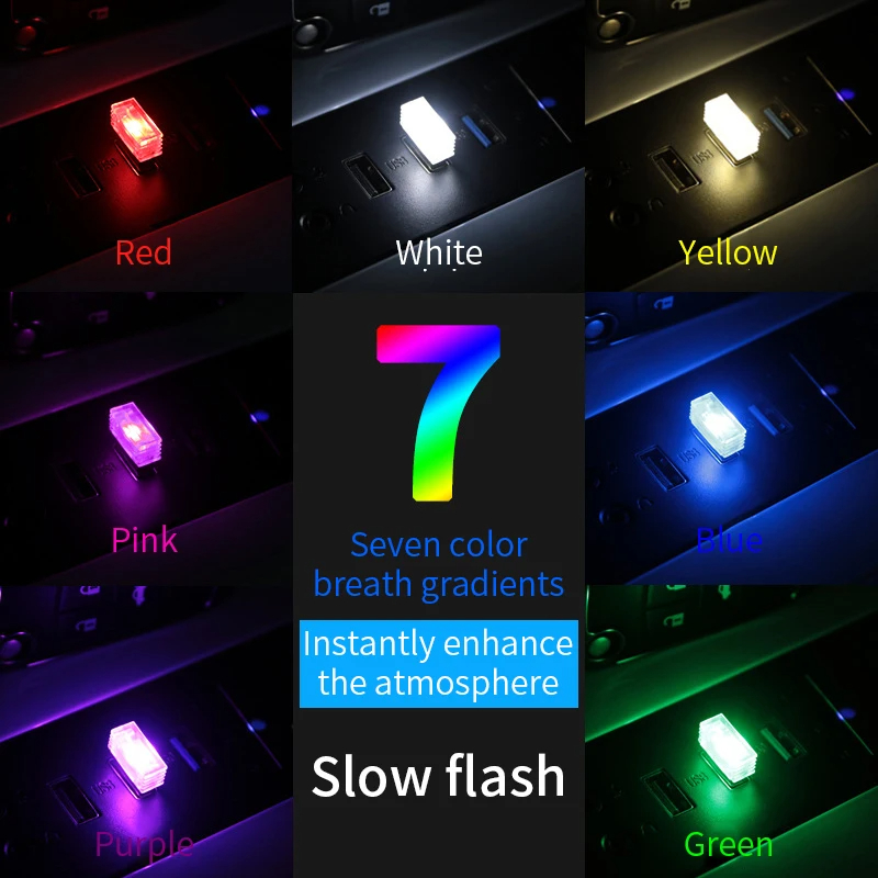 Mini USB LED Auto Licht Auto Interieur Atmosphäbetreffend Licht nicht beleuchtung Licht PC Auto bunte dekorative Lampe Auto Zubehör: Warmes Weiß