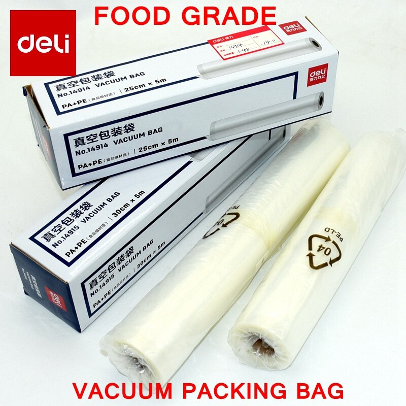 [Readstar] 50 Stks/partij Deli 14913 Vacuüm Verpakking Zak 28X35Cm Zak Food Grade Vacuüm Zak