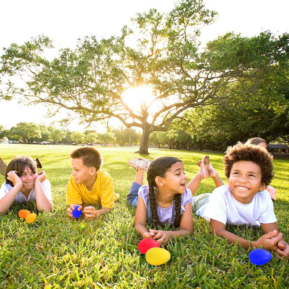 20pcs/set Cute Plastic Easter Eggs DIY Painting Colorful Eggs Handmade Ornaments Plastic Hanging Easter Eggs Funny Plaything #20