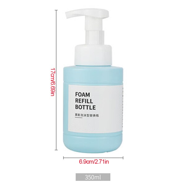 Mousse-botella de espuma brillante, botella vacía para Gel de ducha, desinfectante de manos, tipo prensa, champú: 350 blue