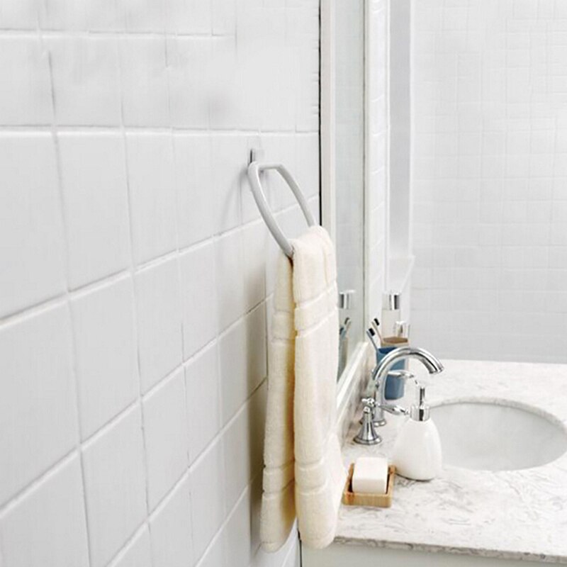 Grey Perforated Towel Rack Kitchen Seamless Wipe Rack Storage Rack Bathroom Kitchen Cabinet Hanger