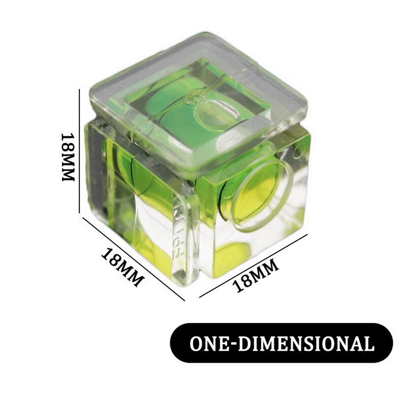 Junejour 1PC vert un/deux/trois dimensions bulle niveau à bulle pour appareil photo adaptateur de niveau pour appareils photo mesure Insturments outil: 1-18x18x18mm