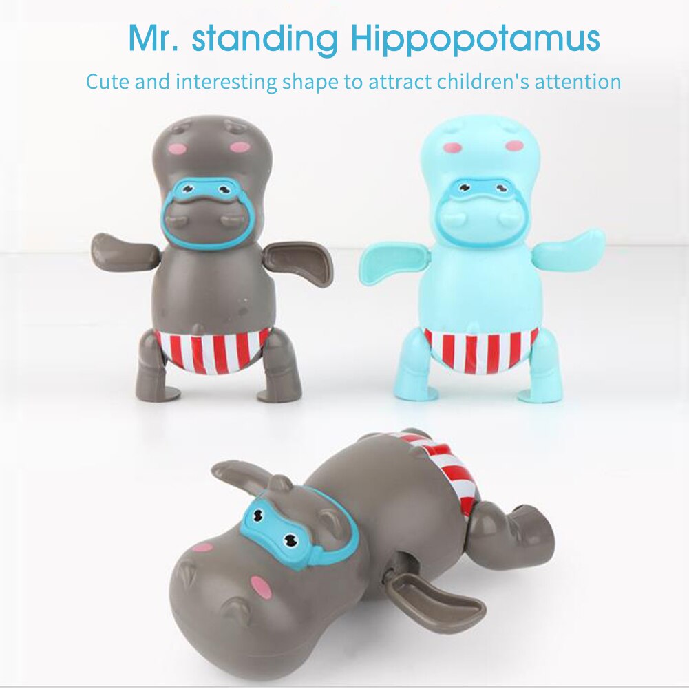 Bébé bassin enfants intéressant piscine flottant hippopotame ours enfants bain jouet ABS enfant en bas âge dessin animé Animal horloge natation