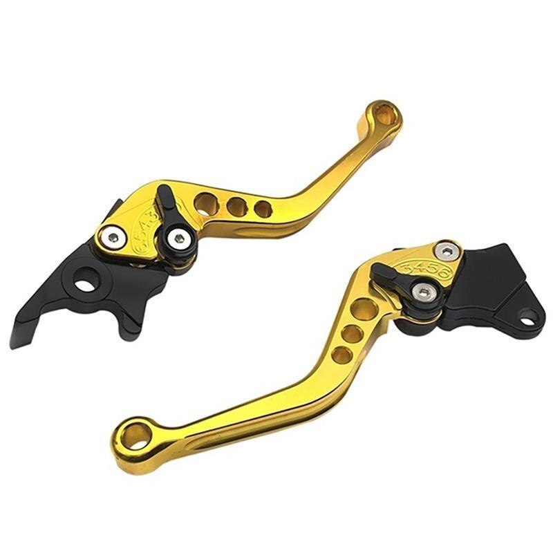 2pcs Durable Motorcycle Brake Handle CNC Alloy Motorcycle Clutch Brake Lever Handle Fit for Motorbike Modification: Gold
