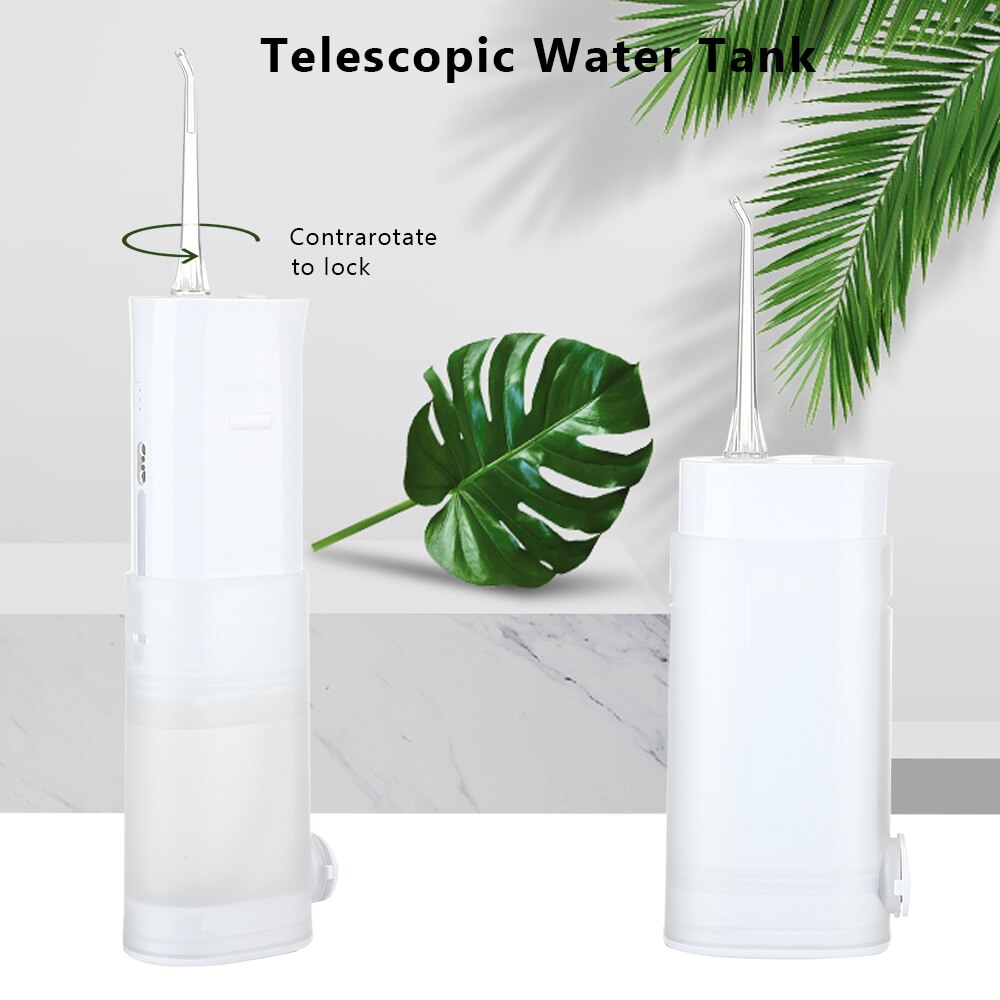 Oral Irrigator IPX7 Portable Water Jet Flosse 300ML Teeth Cleaner USB Rechargeable Water Dental Flosser Water Tank