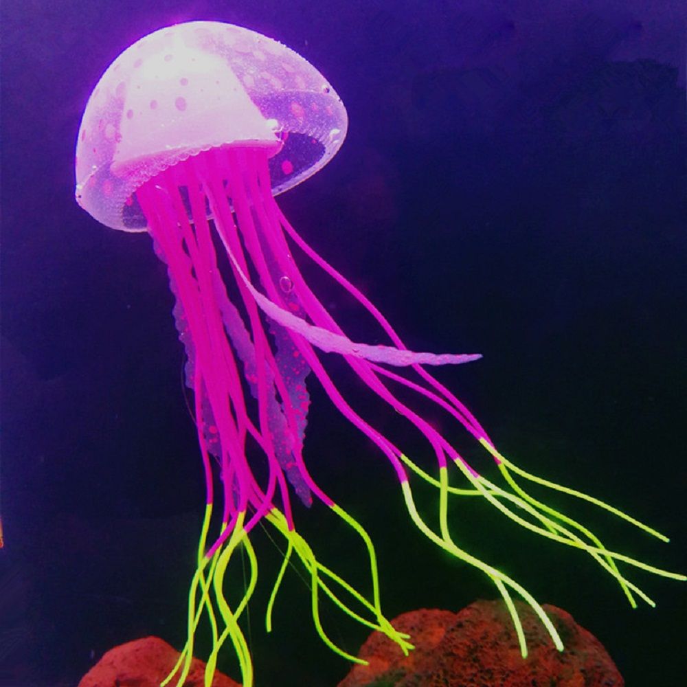 Neue Glowing-effekt Künstliche Quallen Aquarium Dekoration Aquarium Unterwasser Live Anlage Leucht Ornament: red(6cm)