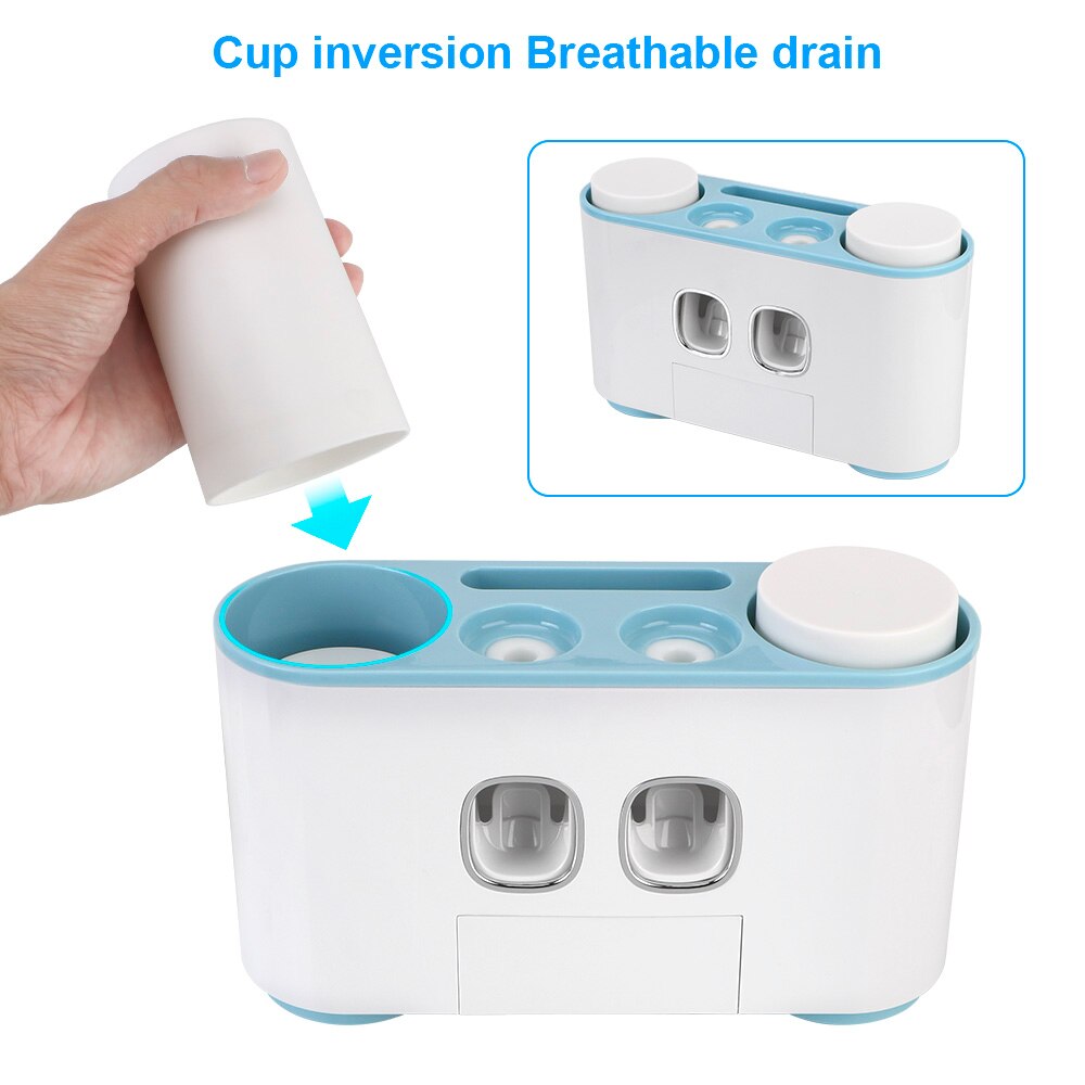 Toothbrush Holder Wall Mounted Automatic Toothpaste Dispenser Toothbrush Toothpaste Cup Storage Toothpaste Squeezers