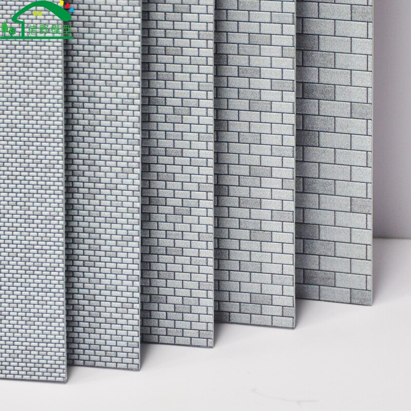 Mesa de arena arquitectónica, modelo de tren a escala, materiales en miniatura ABS, placas de modelos de ladrillo de pared externa, 19x29cm, 2 uds.