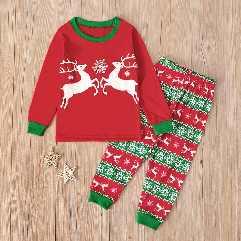 Efterår søde juletøj fritid elg trykning spædbarn piger tøj hjem børnetøj 1-6 år spædbarn dreng sæt