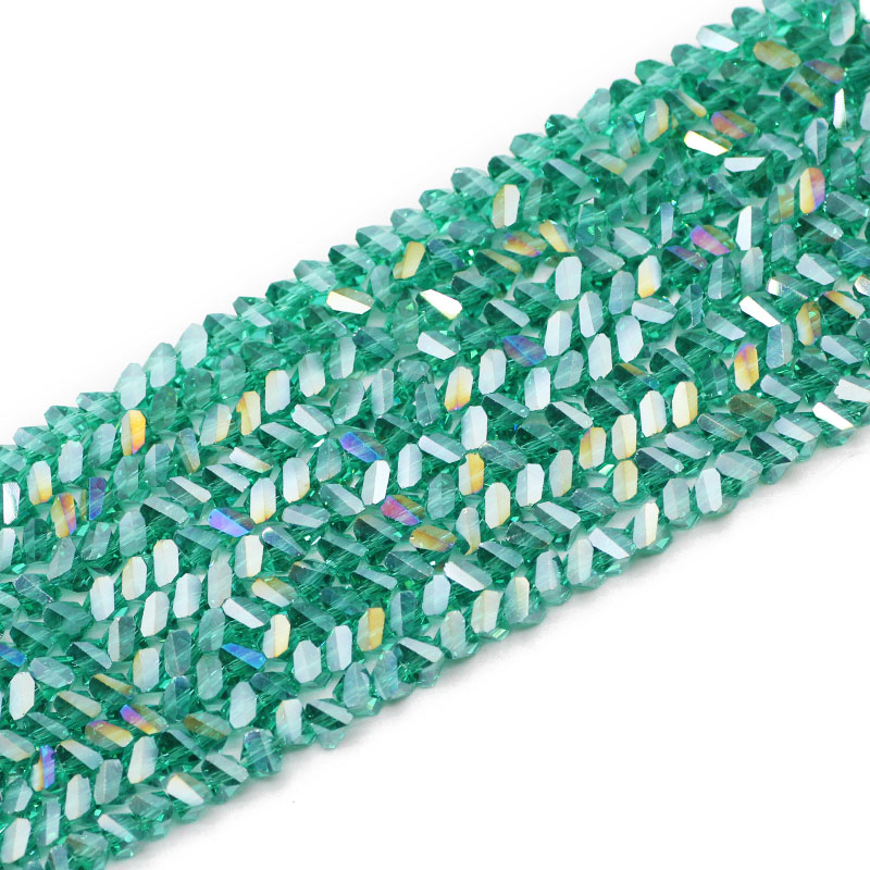 Cuentas de cristal austriaco triangulares de tetraedro, cuentas sueltas de vidrio para fabricación de pulseras de joyería, accesorios de bricolaje, , 6mm, 90 piezas: Rojo