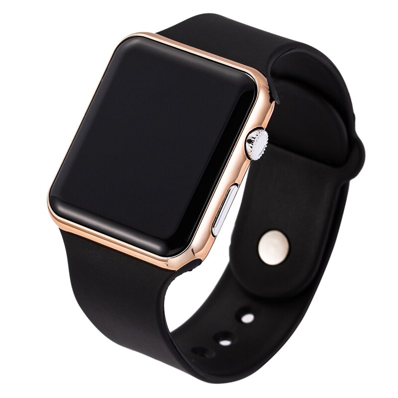 Sport Digitale Horloge Mannen Vrouwen Horloge Led Elektronische Horloge Mannen Vrouwen Horloges Dames Siliconen Band Klok Relogio Digitale: black rose gold