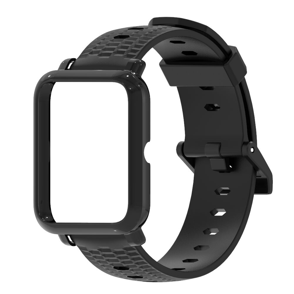 Handledsrem för huami amazfit bip s armband 20mm klockband skydd armband för amazfit bip 1s skyddsfodral för bip s: Svart 2