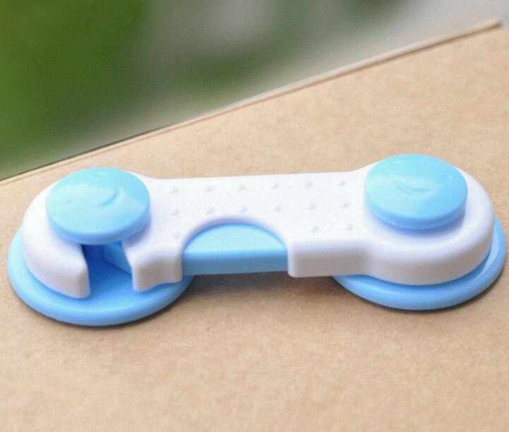 Kid Baby Safety Cabinet And Cupboard Fridge Cabinet Lock Baby Proof Security Protector Drawer Door Cabinet Lock Plastic: Sky Blue