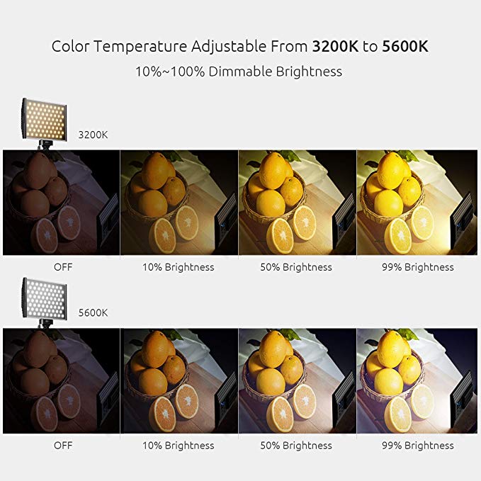 LED Camera Camcorder Video Light Panel voor Verlichting in Studio of Buiten, 3200K tot 5600K Variabele Kleurtemperatuur voor DSLR