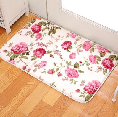 Tapis de sol romantique de chambre florale, tapis doux d'impression de Rose pour le salon moderne, salle de bains d'ouatine de corail Rug.40cm * 60cm