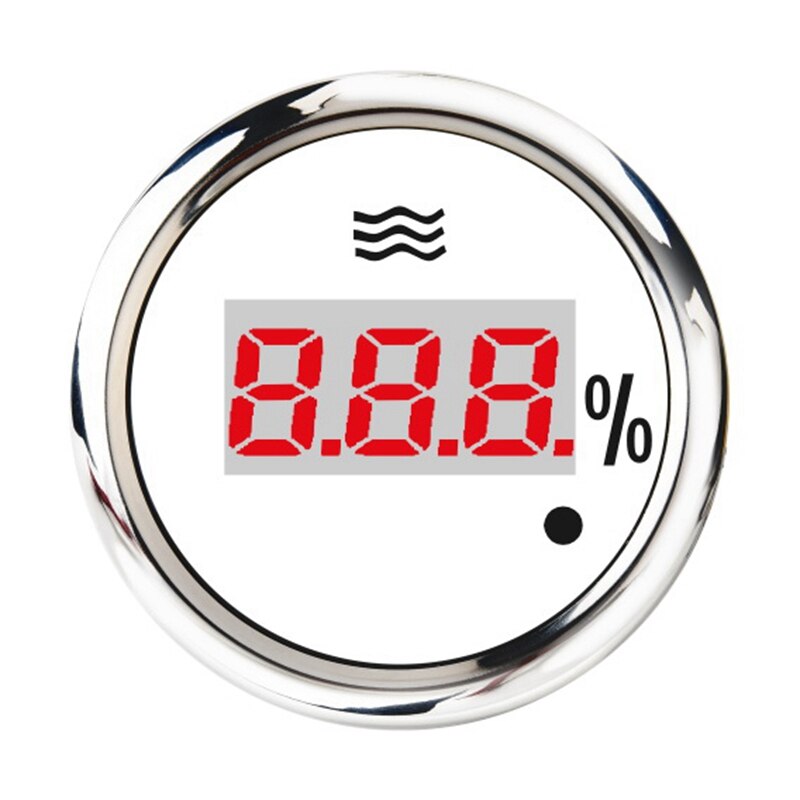 52mm Digital Water Level Gauge 0-190 Ohm 240-33 Ohm Universal Water Tank Level Meter Red Backlight with Alarm