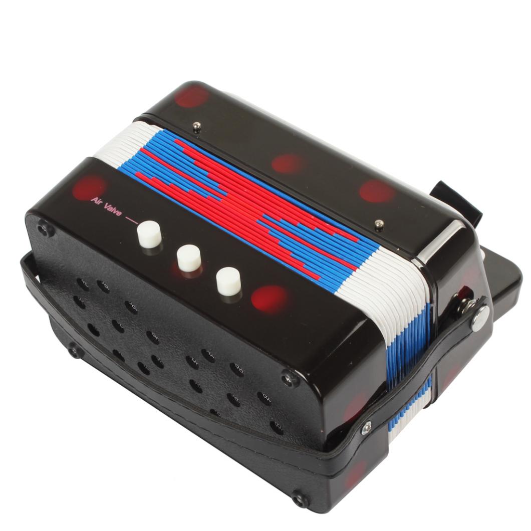 Slade Mini Black Red /7 Keys + 3 Buttons for Children Kids Accordion