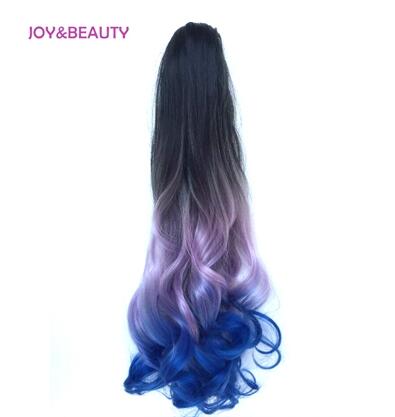 JOY & BEAUTY-coleta de fibra sintética de alta temperatura, coleta ondulada larga, Color ombré, 22 pulgadas, pinza para extensión de cabello: 1B/27HL