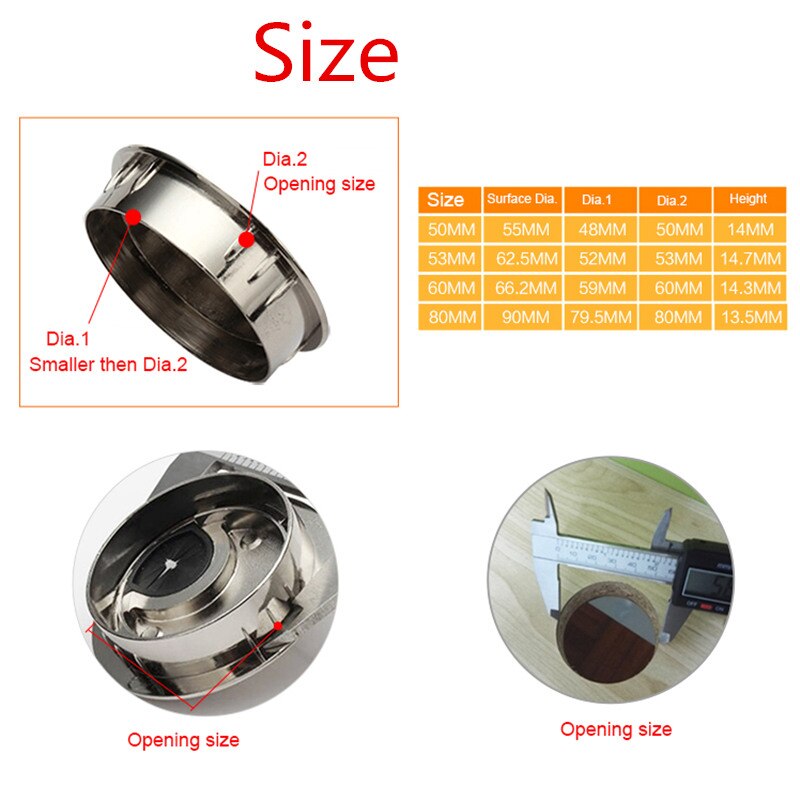 Wonzeal Zinc Alloy Round Table Wire Hole Covers Outlet Port Computer PC Desk Cable Grommet Line Holder 50mm/53mm/60mm/80mm