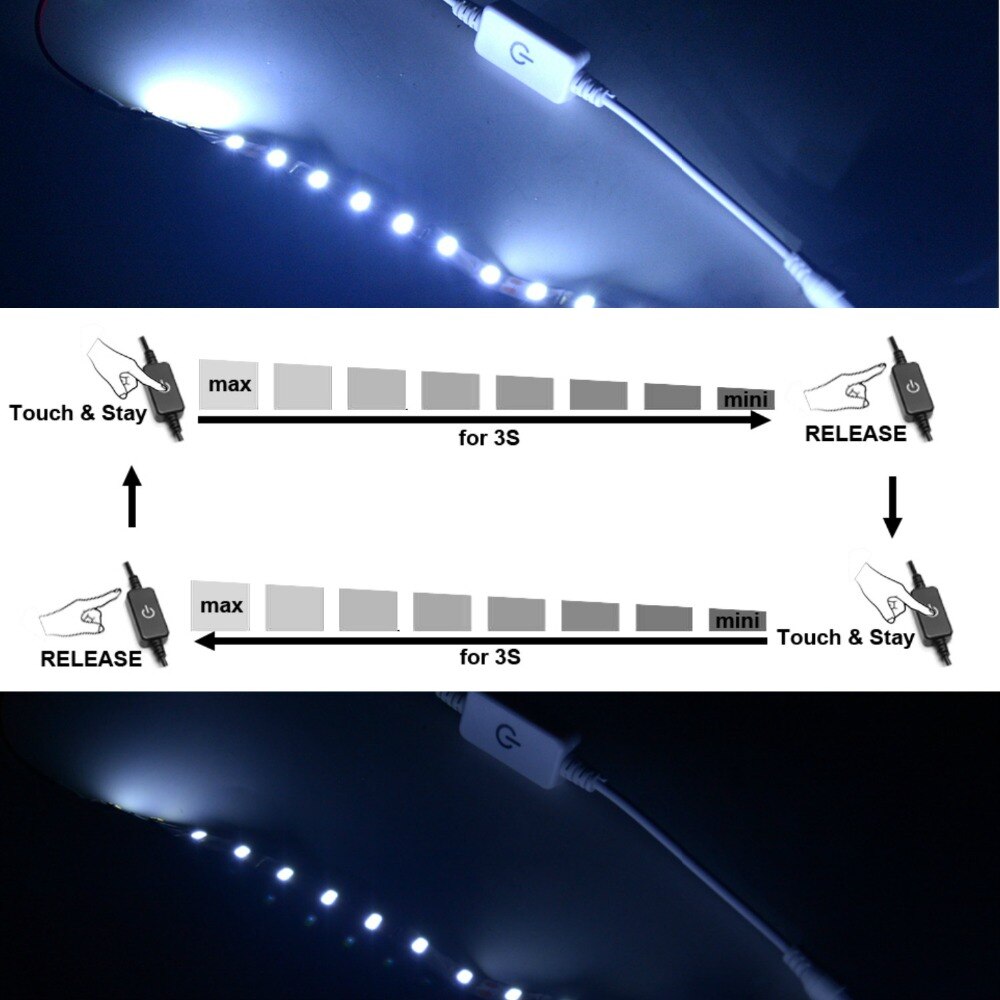 LED Strip Touch Dimmer Helderheid LED Dimmer 1 Toetsen Dimmer 12 V-24 V Licht Schakelaar Voor led Strip 3528 5050 5630