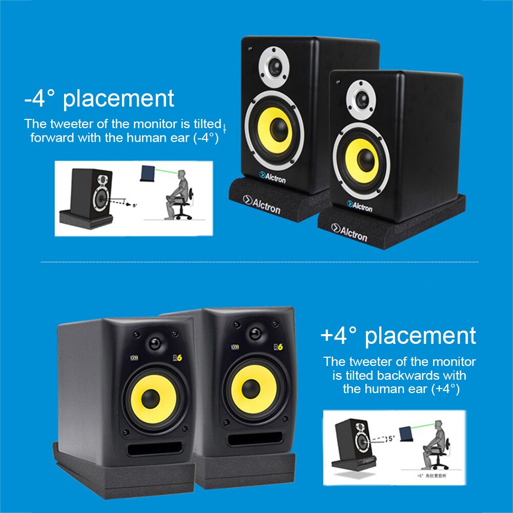 2pcs/1set Studio Monitor Isolation Pads High Density Acoustic Foam For Most Speaker Stand Piano Room Sound Reinforcement Cushion