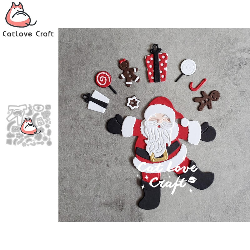 Catlove Christmas Santa Claus Metal Cutting Dies Scrapbooking Stencil Die Cuts Card Making DIY Craft Embossing Dies For